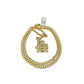 10K Yellow Gold Miami Cuban Link Chain Set Los Angeles Charm Pendant 4.5mm 18-28