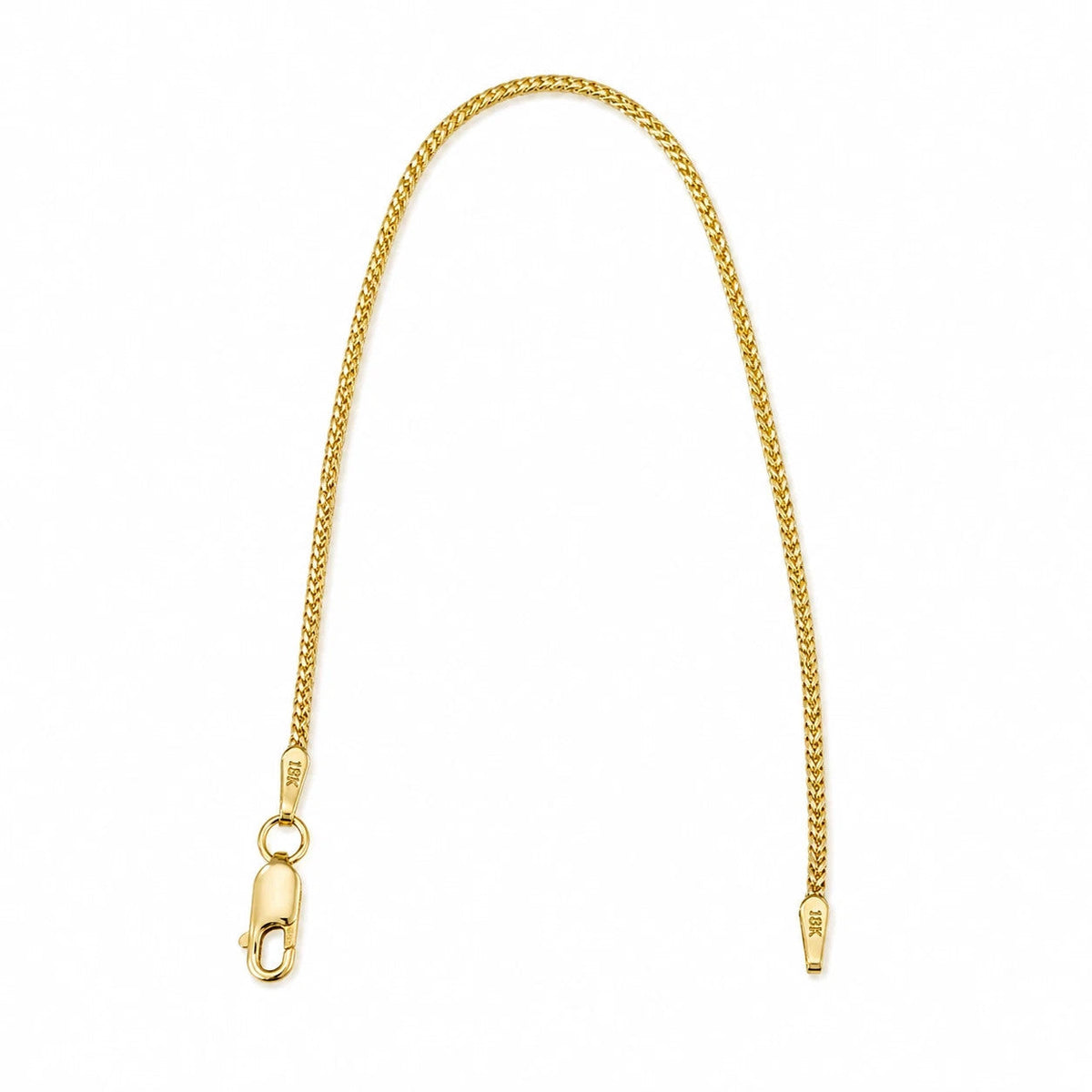 18K Yellow Gold Franco Chain Bracelet Real 1mm 8 Inch Ladies Dainty Fine Jewelry