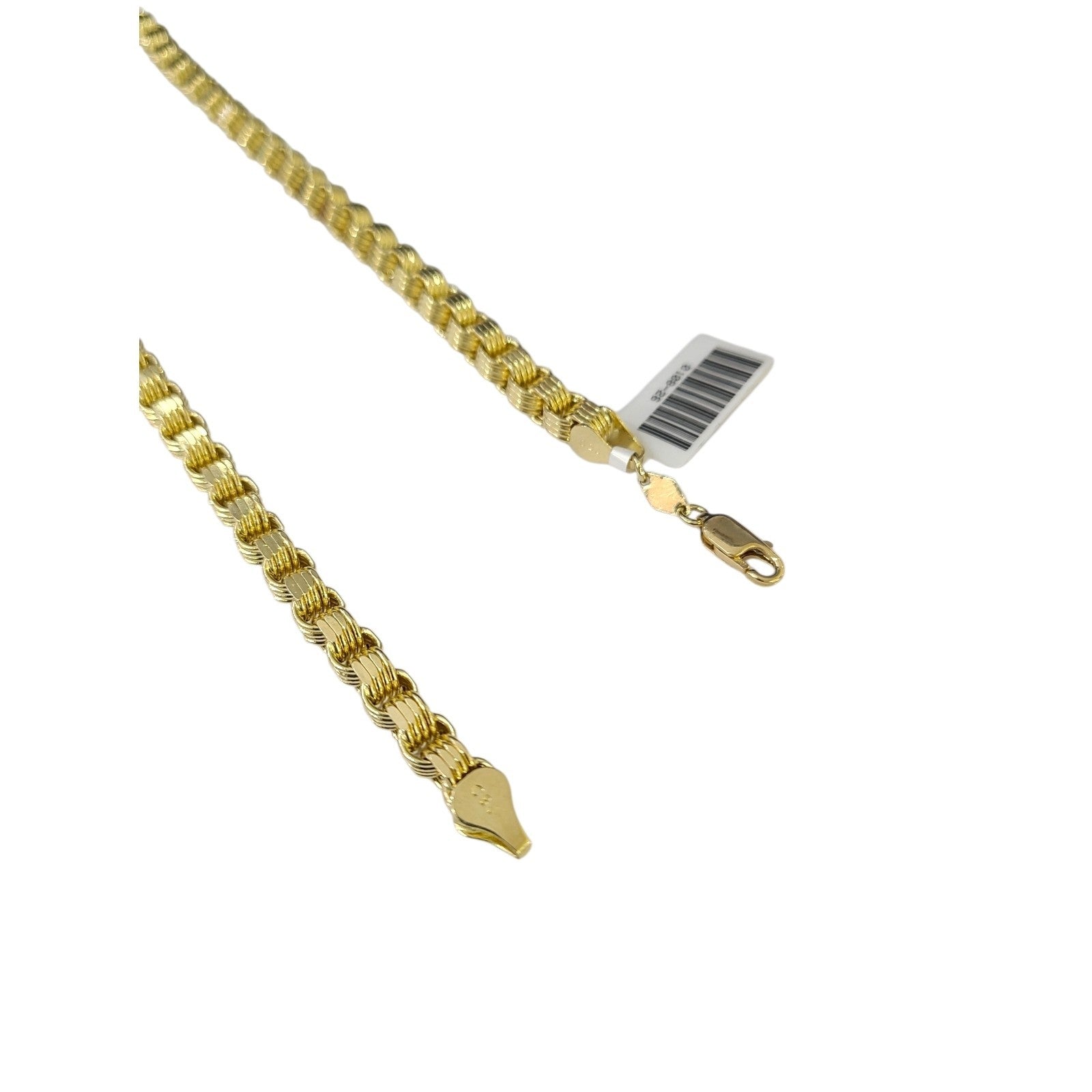 10K Yellow Gold Byzantine Chain Necklace 5mm 26 Inch 10kt Diamond Cuts Men's