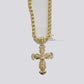 REAL 10k Gold byzantine Chain Cross Pendant Set 5mm Necklace & Jesus Crucifix