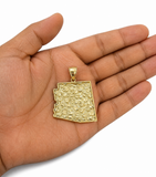 Real 10K Yellow Gold Arizona State Pendant Charm Mens Diamond Cut Nugget Finish