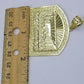 10K Jesus Yellow Gold Last supper Diamond Cut Charm Pendant, 2 Inches, Real.