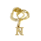 10k Gold Cuban Curb Chain Necklace N Initial Alphabet Pendant Charm 3mm Necklace