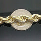 10mm 28" 10K Gold Rope Chain Men's Necklace, REAL 10kt Yellow Gold ,Diamond Cuts