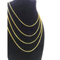 Real 18K Gold Slim Franco Chain 1mm Classic Necklace 16 18 20 22 Inch Women