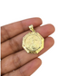 Real 10K Nugget Saint Liberty Medallion Pendant Charm Yellow Gold Genuine 10kt