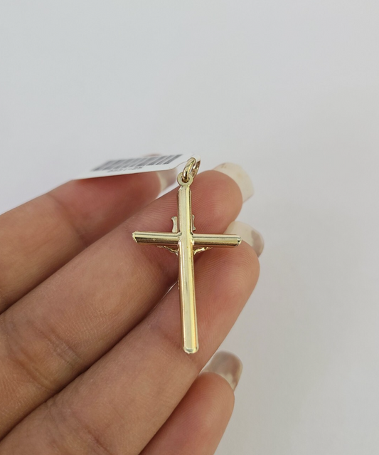 10k INRI Jesus Cross Charm Pendant REAL 10Kt Yellow Gold Genuine Religious