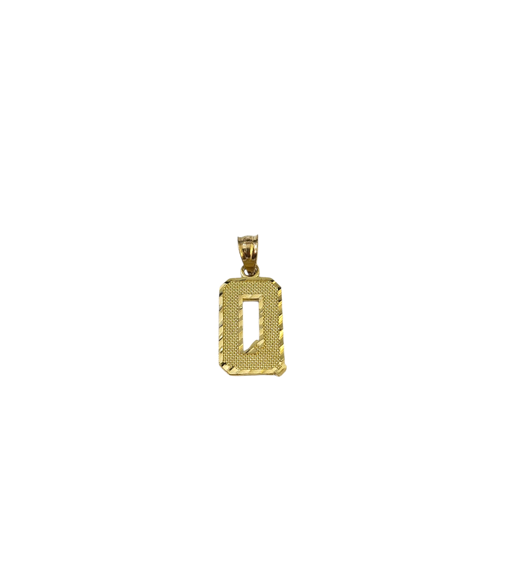 10K Yellow Gold Q Initial Charm Pendant Alphabet Real 10kt Men Women
