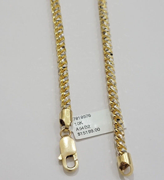 Real 10k Gold Solid Palm Chain Necklace Diamond cut 4.5mm 24" 10kt DISOCUNT