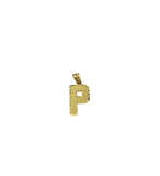 10K Yellow Gold P Initial Charm Pendant Alphabet Real 10kt Men Women