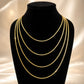 Real 18K Gold Slim Franco Chain 1mm Classic Necklace 16 18 20 22 Inch Women