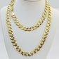 Solid 9mm 14k Gold Cuban curb Link chain Necklace 20"-30" Authentic 14kt Men's