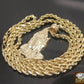 10k Yellow Gold Rope Chain  26" Praying Hand Charm Cross Pendant