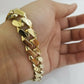 10k Real Gold Royal Miami Cuban Chain 14mm Royal Necklace Bracelet Set Men