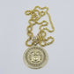 10k Yellow Gold "M" Head Charm Pendent Rope Chain 2.5mm 20 22 24 Men's Womens