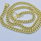 Real 14k Gold Chain Cross Pendant Necklace SET Miami Cuban Link 7mm 22"-28" 14kt