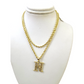 10k 2.5mm Rope Chain N Initial Alphabet Pendant 16"-28" Gold Set Charm Necklace