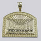 10K Jesus Yellow Gold Last supper Diamond Cut Charm Pendant, 2 Inches, Real.