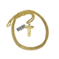 Real Gold 10k Chain Miami Cuban Link Necklace 2.5mm T Initial Charm Pendant SET