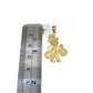 10k Gold Franco Necklace Chain Grandpa Money Charm 2.5mm 18"-26" Pendant SET
