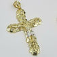 Real 10k Yellow Gold Jesus Cross Pendant with 26" Inch Cuban Chain Box Lock Set