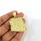 Real 10K Yellow Gold Arizona State Pendant Charm Mens Diamond Cut Nugget Finish