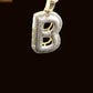 10k Yellow Gold Diamond Bubble Letter A-Z Initial Charm Pendent Real Diamond