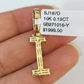 10K Gold Miami Cuban Chain I Diamond Initial 18"-24" 2mm Pendant Necklace SET