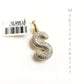 Men's Ladies Solid 10k 0.30CT Initial S Diamond Pendant Yellow Gold Alphabet REAL