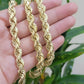 Mens 10K Yellow Gold Rope Chain Thick Necklace 26" 8mm REAL 10KT Diamond cuts