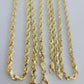Real Solid 10k Rope Necklace 6mm Chain 18"-30" Inch 10kt Yellow Gold Diamond Cut