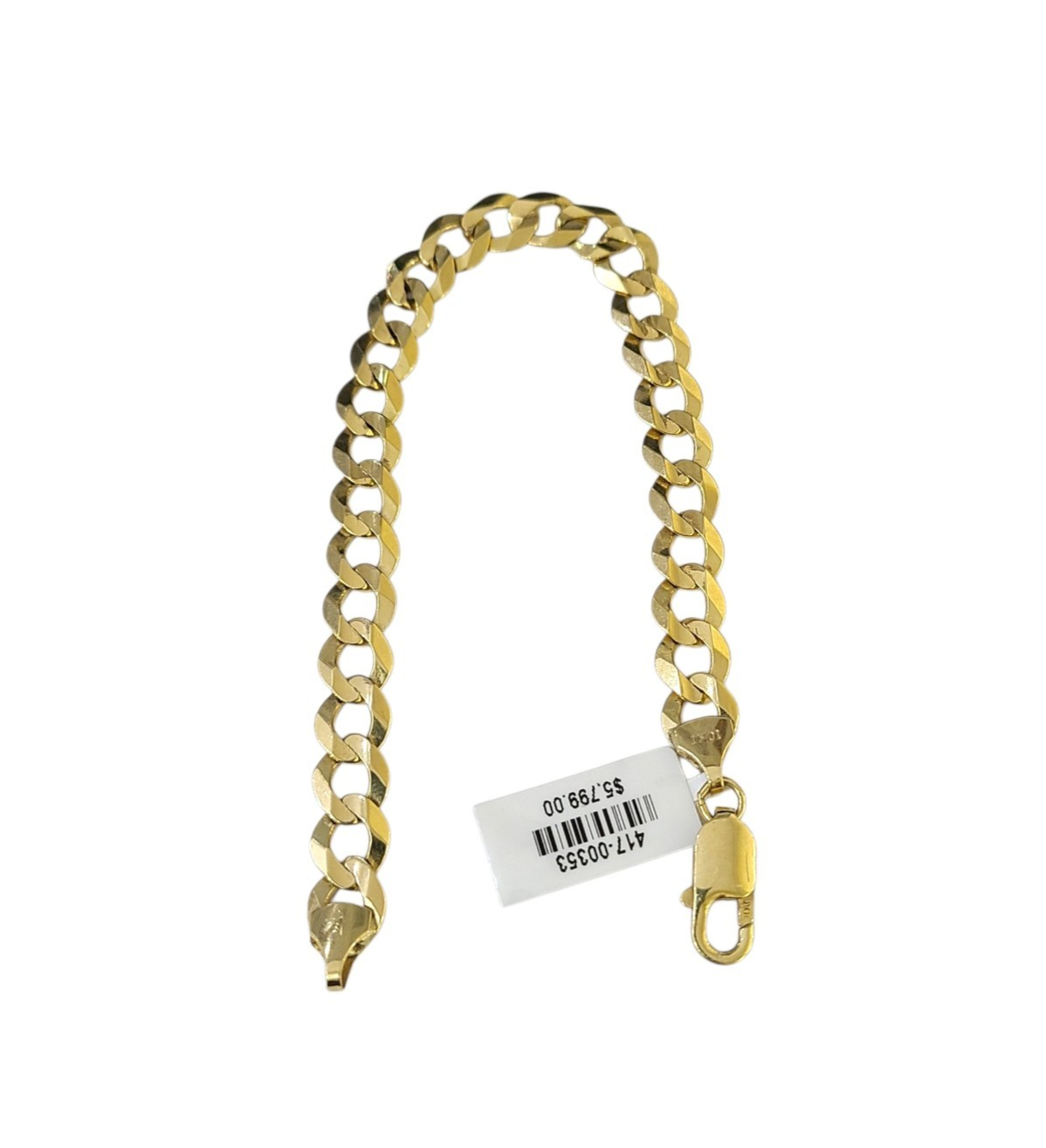 Real 10k Yellow Gold Bracelet Solid Cuban Curb 8 Inch 8mm 10kt Bracelet
