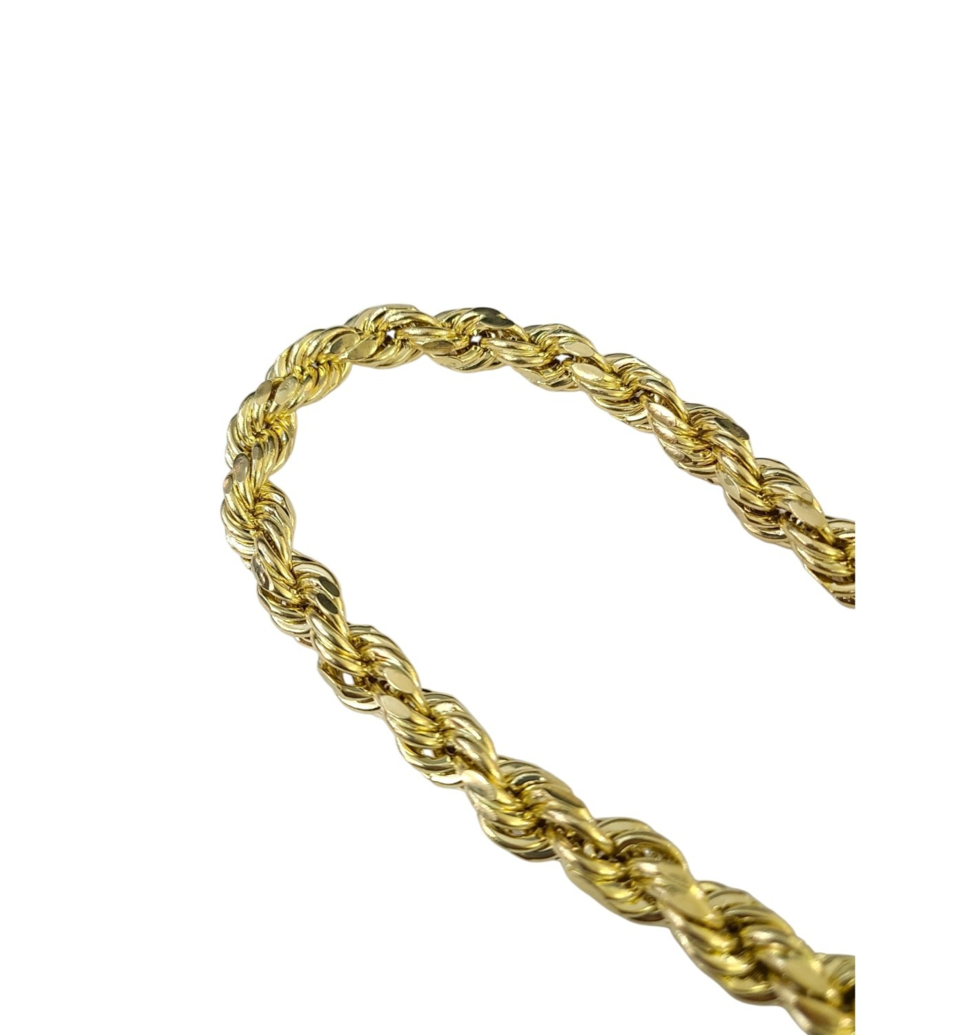 10K Yellow Gold Rope Chain Necklace 10mm 30 Inch REAL 10kt Diamond Cuts Men's