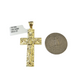 Real 10k Gold Franco Necklace Chain Nugget Cross Charm 2.5mm 18"-26" Pendant SET