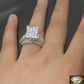 2CT Diamond Solid 10k White Gold Ring Engagement Wedding Cinderella Ladies REAL