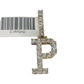 10k Gold Figaro Chain P Diamond Initial Pendant 3mm 20-28 inch SET Necklace