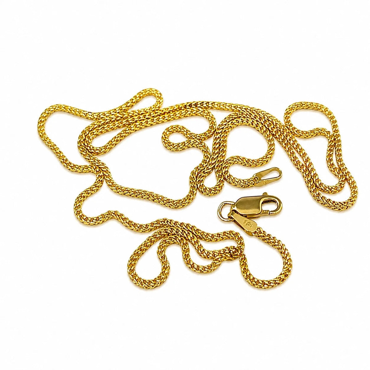 Genuine 18K Yellow Gold Franco Link Chain Choker Necklace 1mm 16 Inch Women