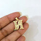 10k Gold Cuban Curb Chain Necklace N Initial Alphabet Pendant Charm 3mm Necklace