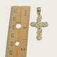 Real 10k Gold Cross Charm pendant & Franco Chain Necklace 2.5mm 22" Men Women
