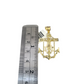 Real 10k Gold Franco Chain Anchor Charm Pendant Necklace SET 2.5mm 18"-26"