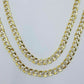 12MM Real Gold Mens Necklace Cuban Link 26" Diamond Cut 10k Yellow Gold Chain
