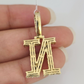 10k Initial " N " Diamond Pendant Charm Yellow Gold Alphabet Men's Ladies