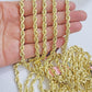 Real 14k Gold Rope chain 20 Inch 5mm Diamond Cuts 14kt Yellow Gold Men Women