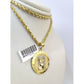 Real 10k Rope Chain Jesus Christ Charm Necklace Pendant Set 2mm 18"-24" Gold