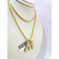 Real 10k Gold Franco Chain 2.5mm 16"-26" M Initial Charm Pendant Necklace SET