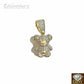 10k Gold Diamond Charm with Rope Chain in 20 22 24 26 inch Teddy Charm Pendant