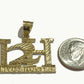 10k Yellow Gold L2H Charm LIVE 2 HUSTLE Pendant DiamondCut Design Men Women Real