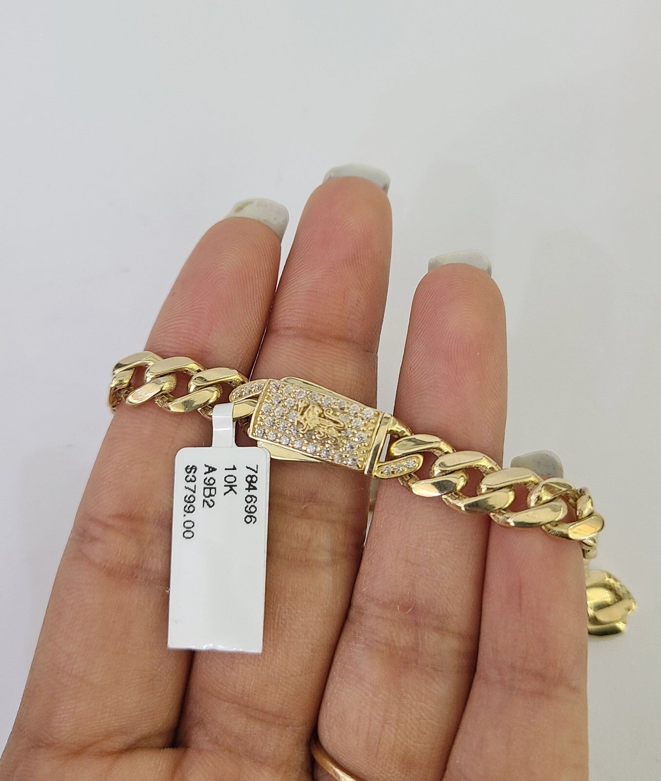 Real 10K Gold Royal Monaco Bracelet 8" Box Clasp 7mm Genuine Unisex