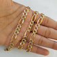 22" Real 14K Yellow Gold Figaro Link Chain 6mm Necklace Diamond Cut Lobster