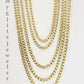REAL 10k Yellow Gold Necklace 5mm Cuban Curb Link 18" 20" 22 24 26 28 Inch Chain